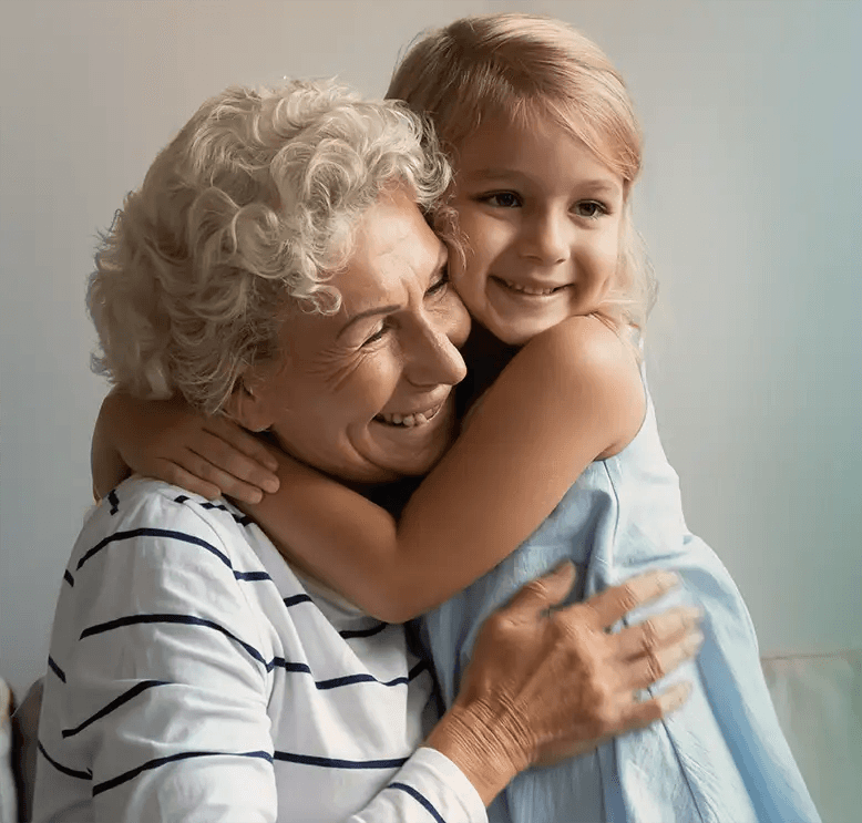 portrait of a grandmother and her granddaughter 