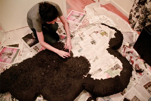 large brown paper pinata