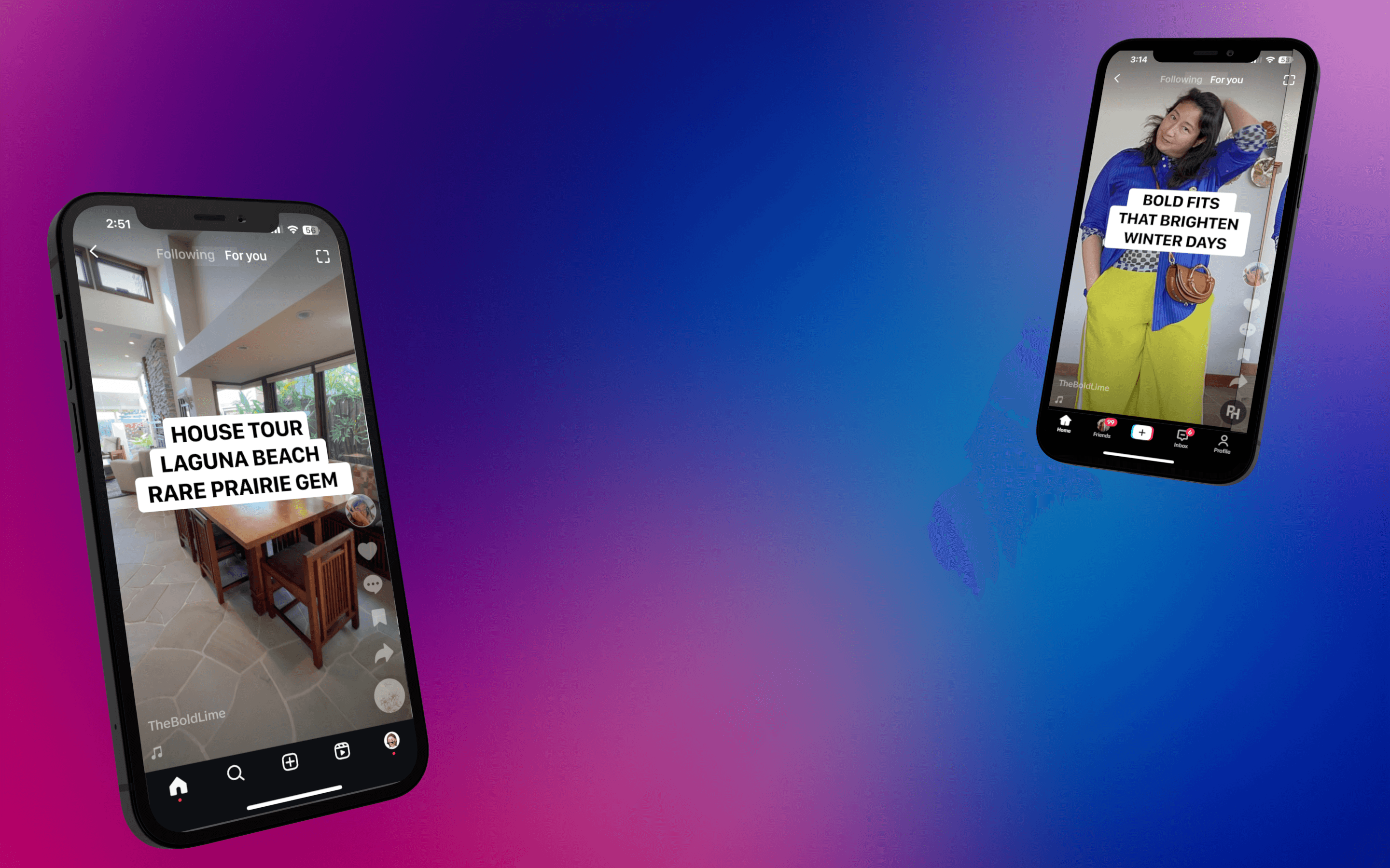 two phone with videos made by Aio on display