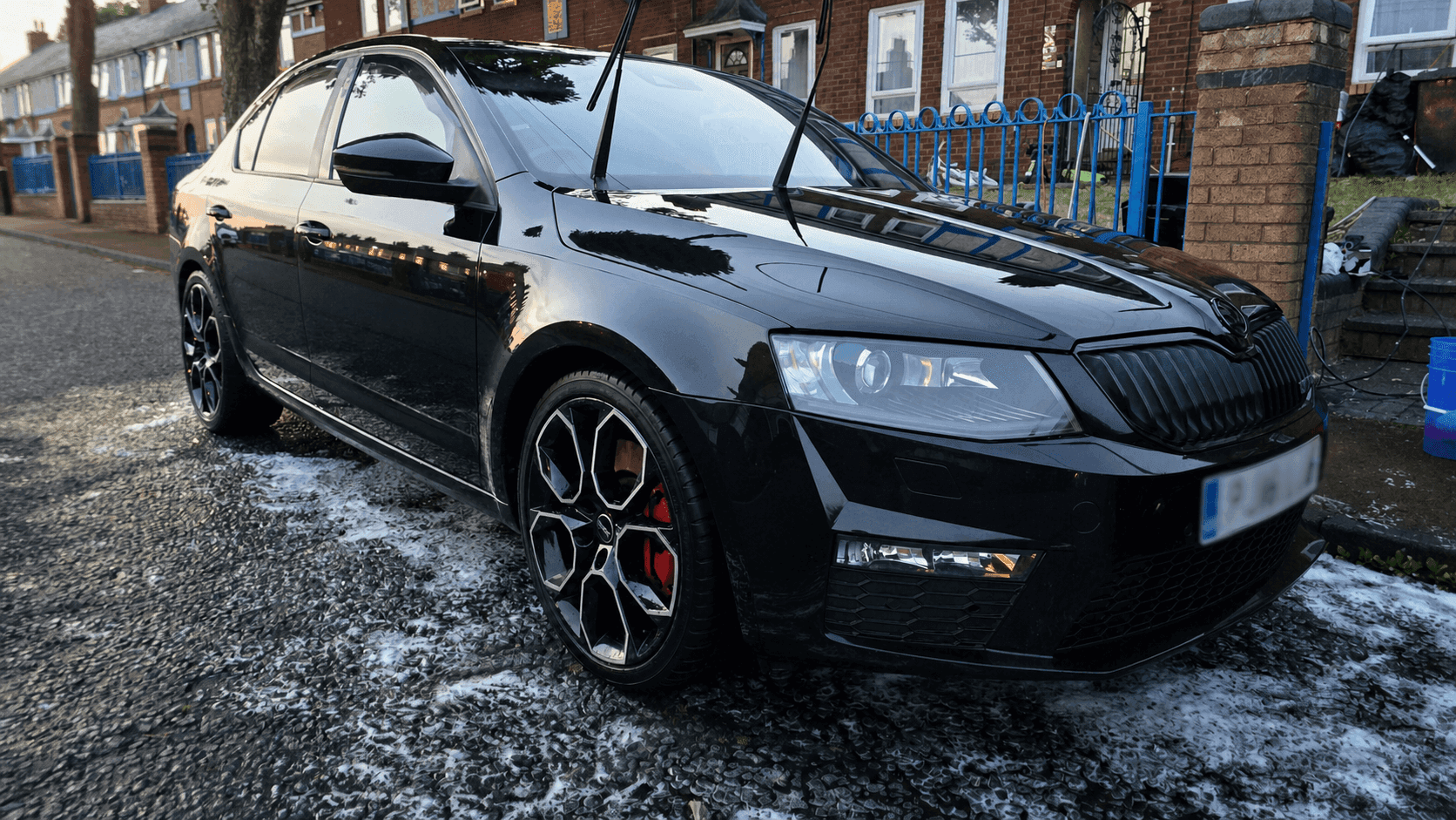 Black Skoda cared for by C4 Auto Detail in Newcastle