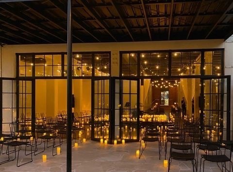 Wedding ceremony set up at the Lussh