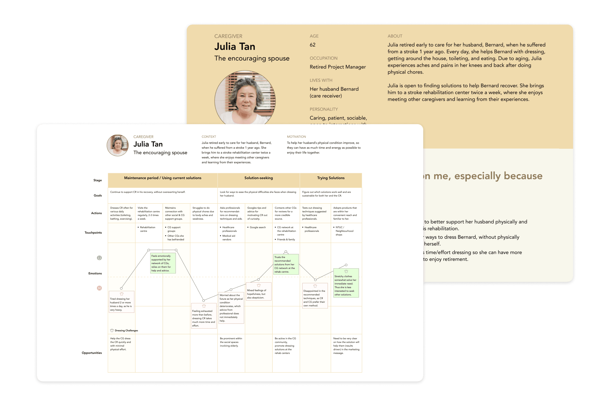 A screenshot of Werable's user journey and persona