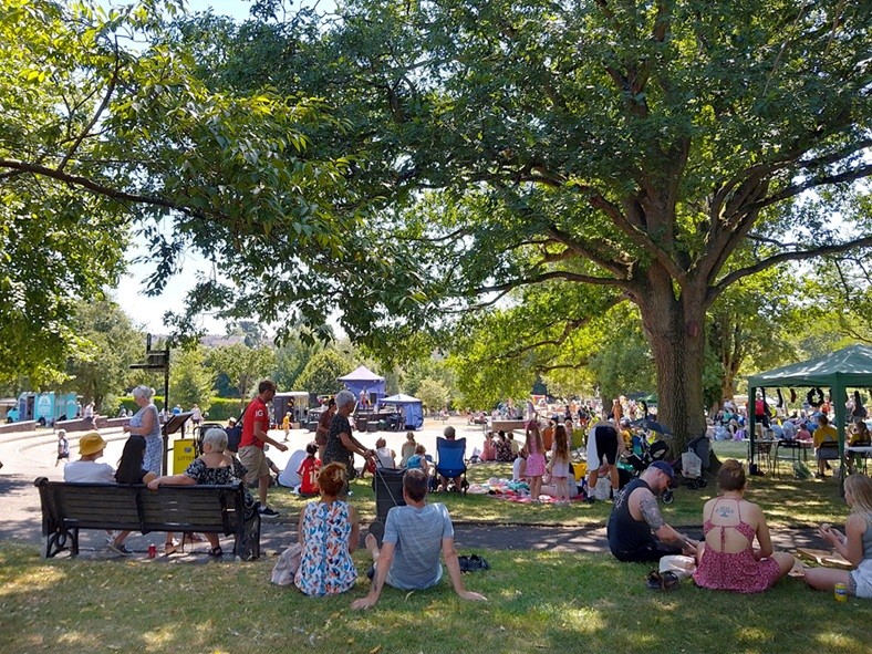 woman in black sleeveless dress standing under green tree during daytime