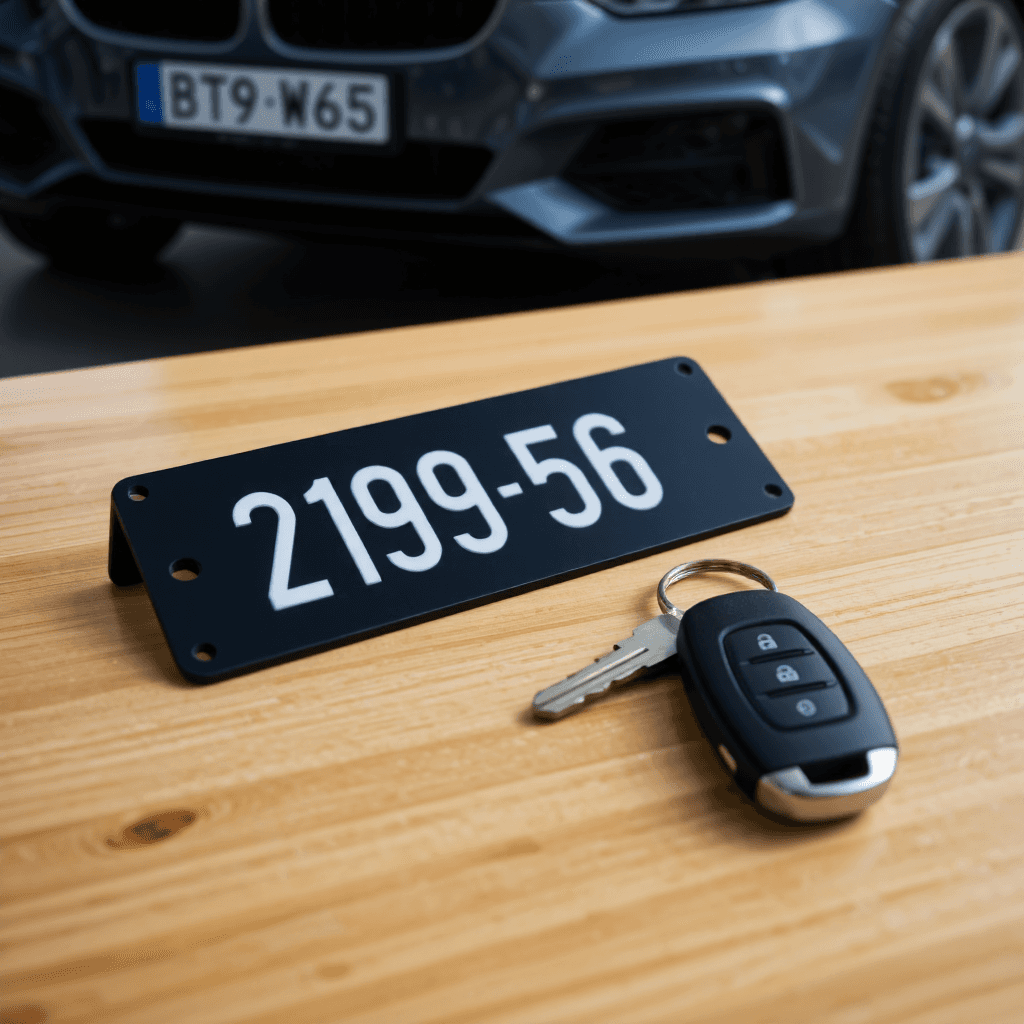 product photography of car number plate flipper