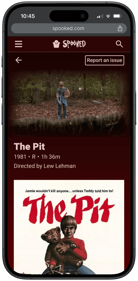 hi-fi mobile mockup: movie detail page