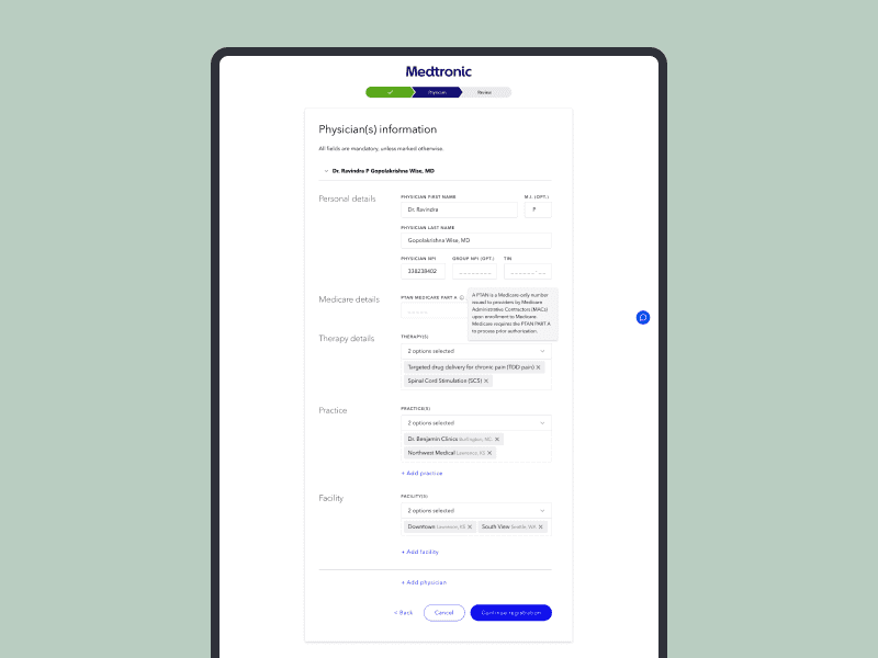 Prior Authorization (PA) case submission form