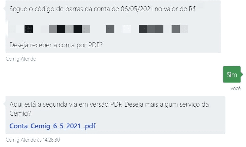 segunda via da cemig pelo cemigbot