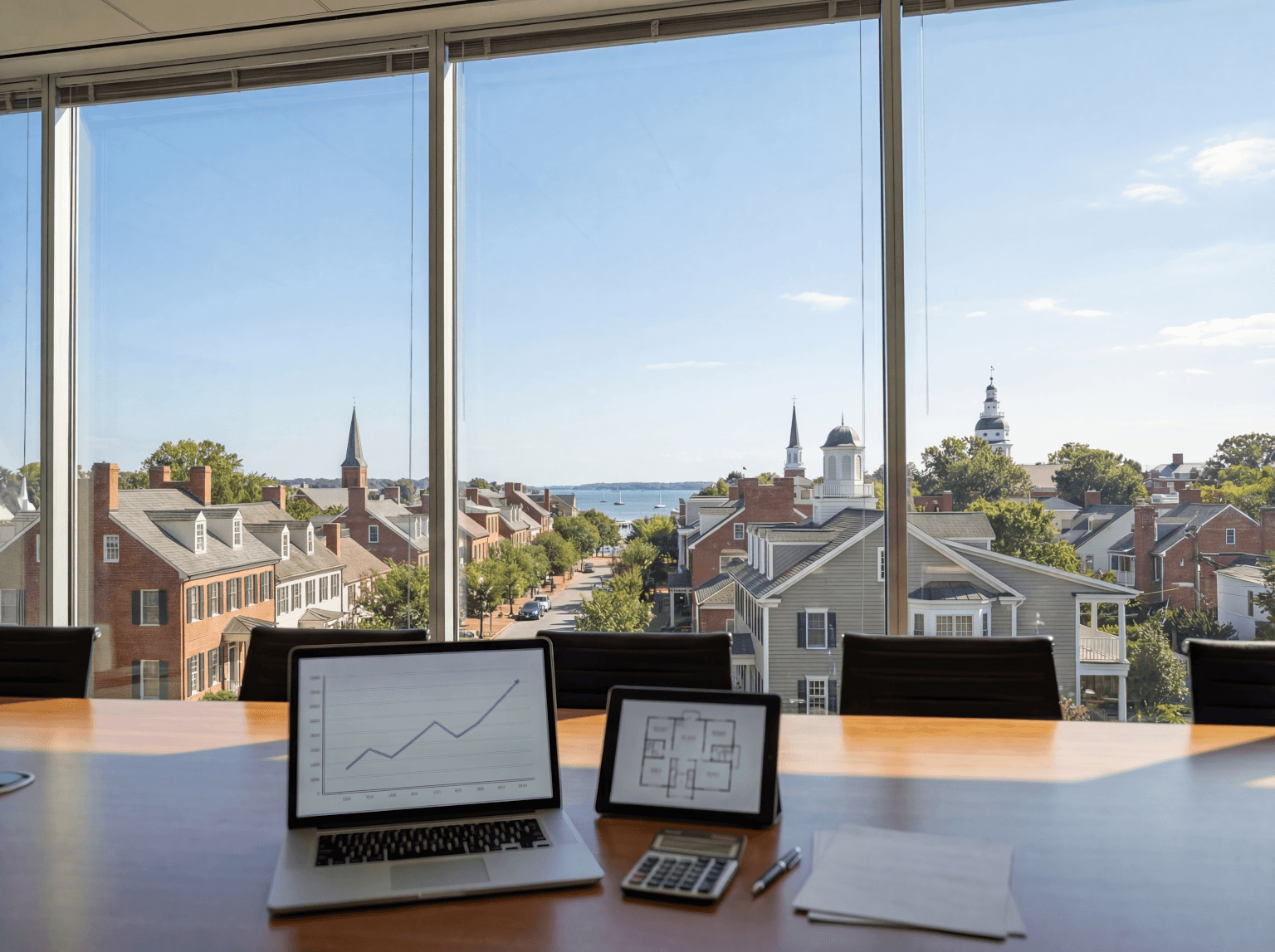 View from Anne Arundel county while analyzing investment consulting charts