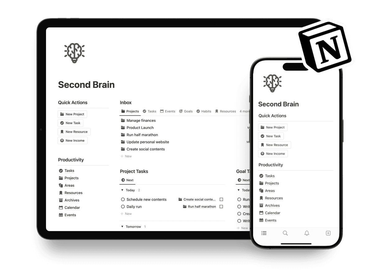 10+ Best Notion Second Brain Templates for 2024