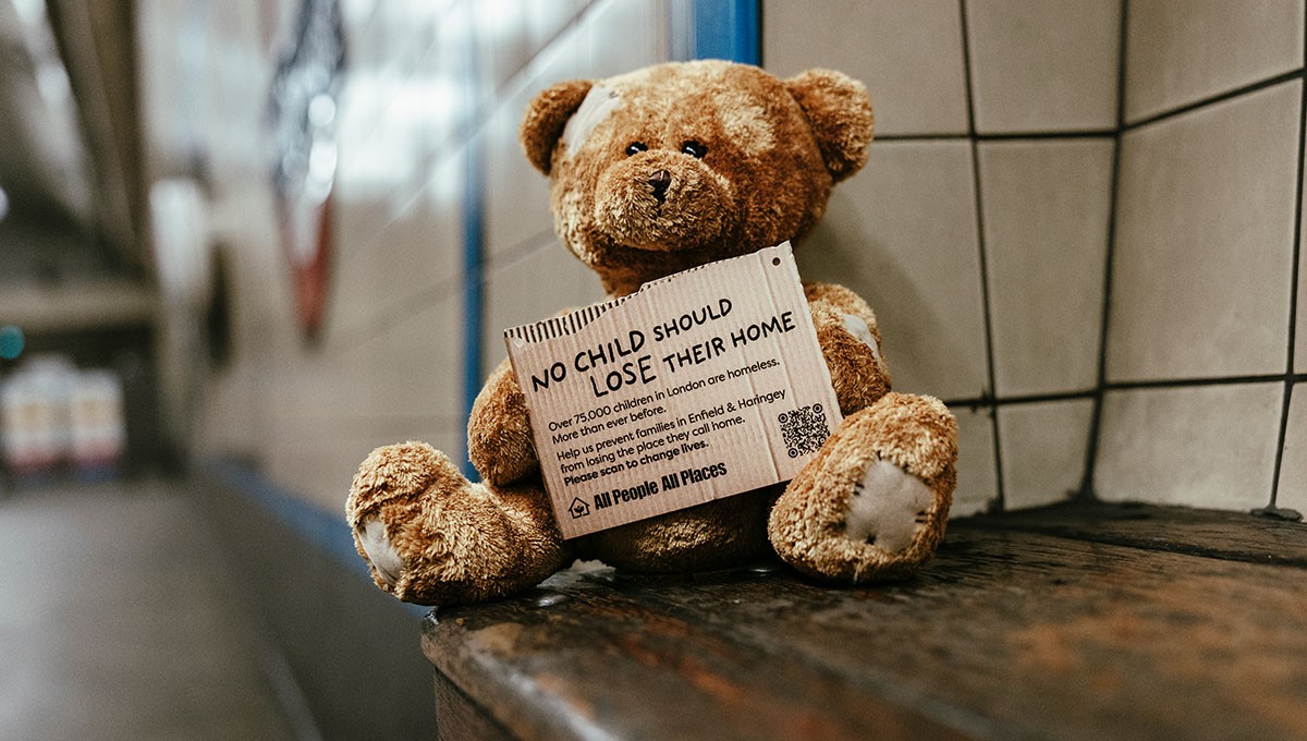 Close up of clothes stuck to a billboard