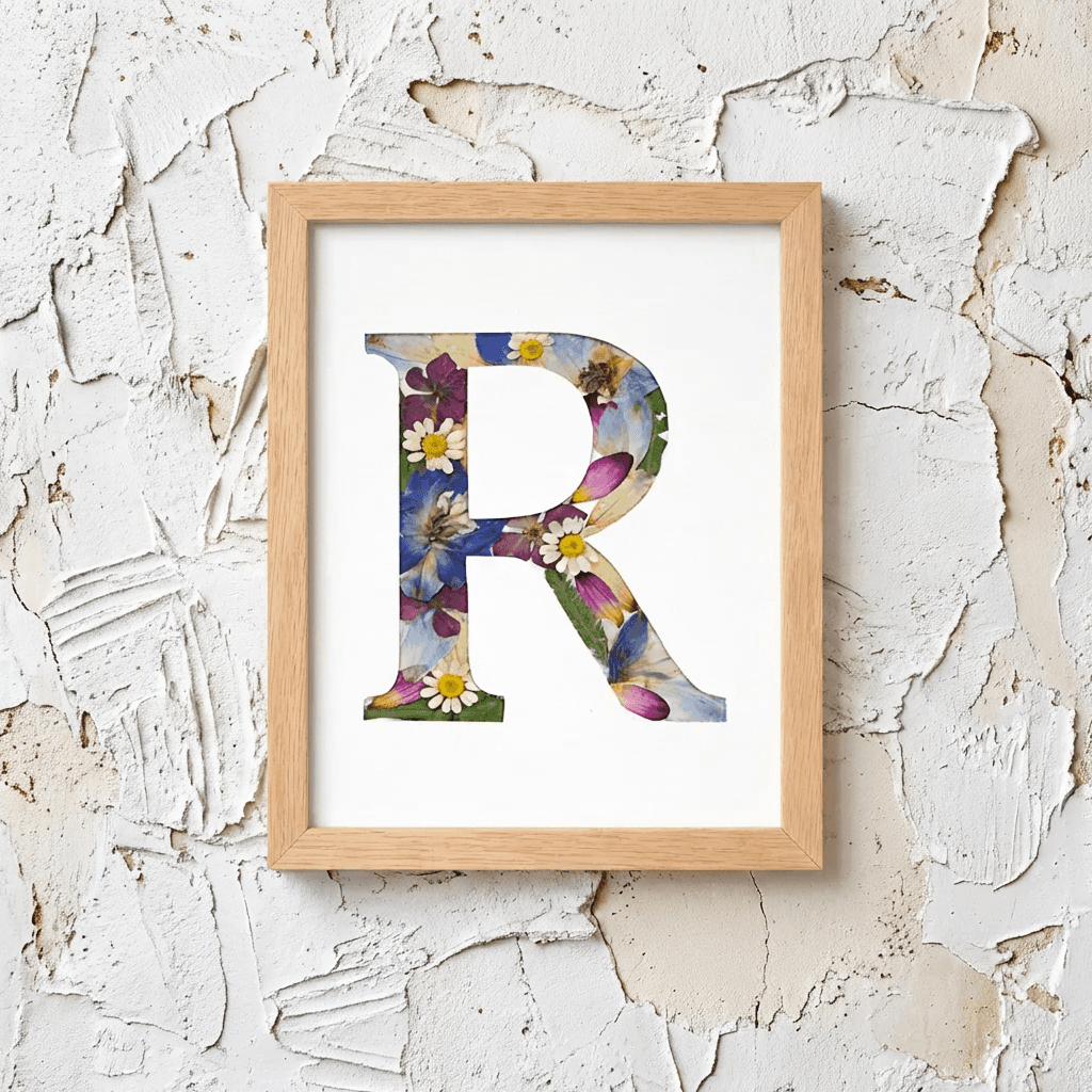 buchstabenbild mit blumen