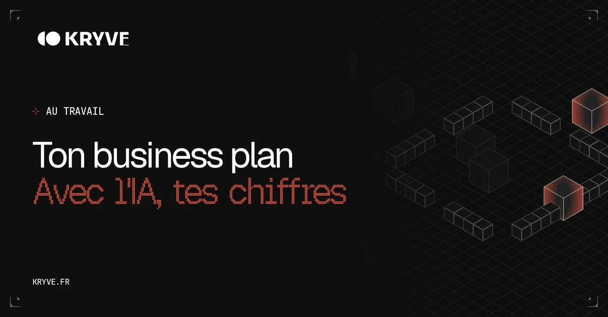 Ton business plan, avec l'IA, tes chiffres : couverture Kryve