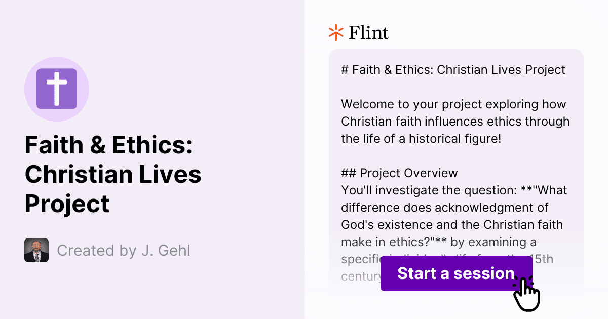 Image of faith and ethics: christian lives project activity