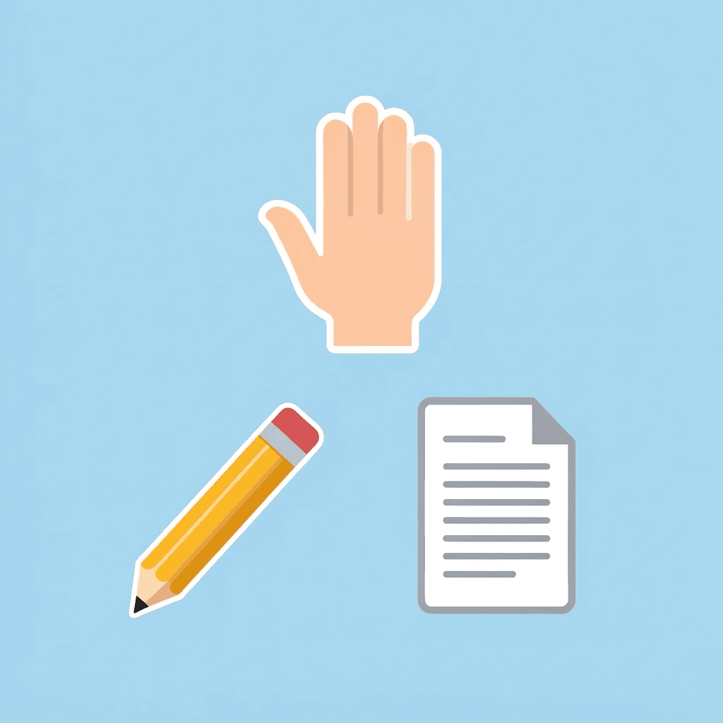 Pyramid showing three levels: hand strength at base, letter formation in middle, independent writing at top