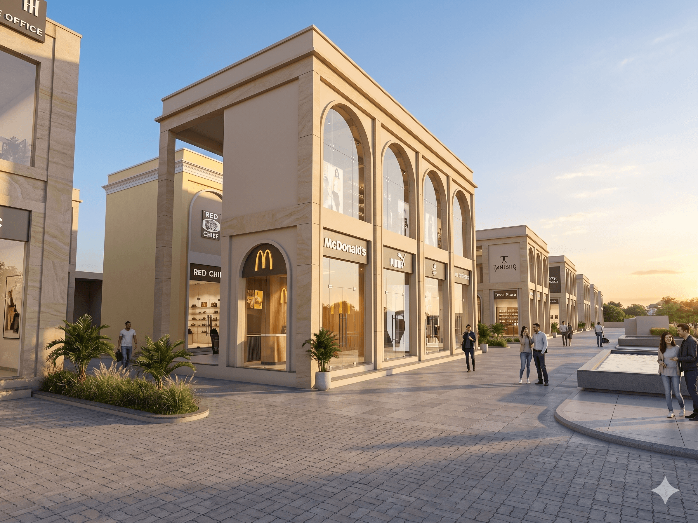 Premium commercial showrooms at Grand Galleria by Rankawat Group on Ajmer Jaipur Highway.
