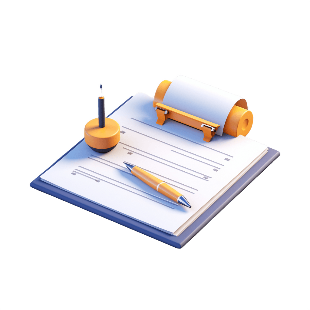 Signed document 3d icon