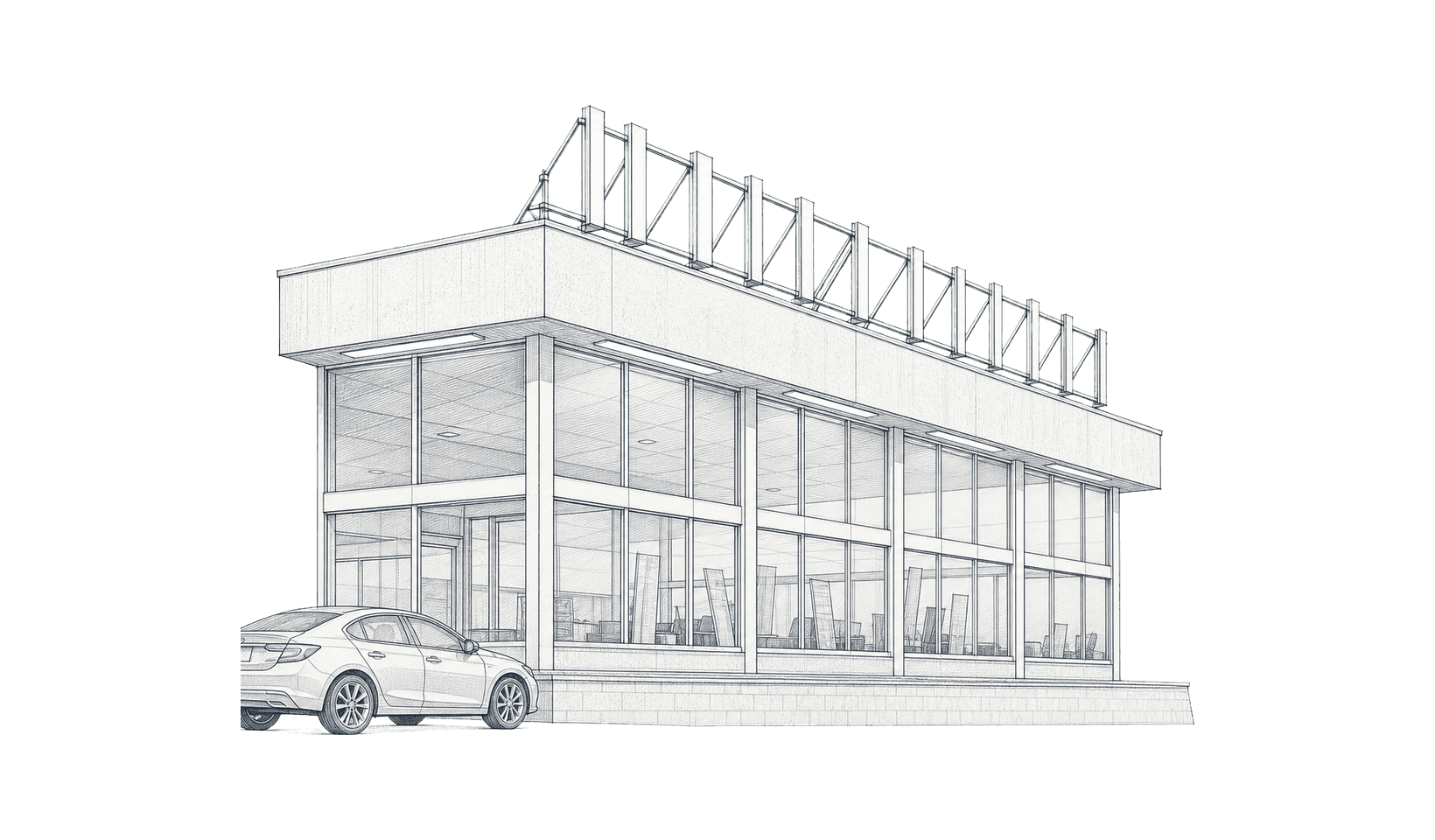 Jerry’s Chevrolet technical dealership illustration