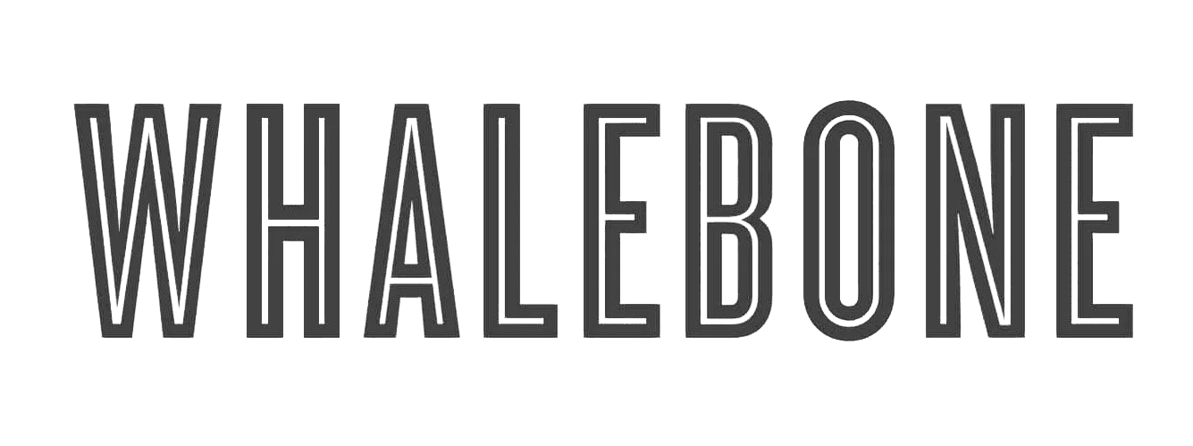 The word WHALEBONE in bold gray lettering with a double outline.