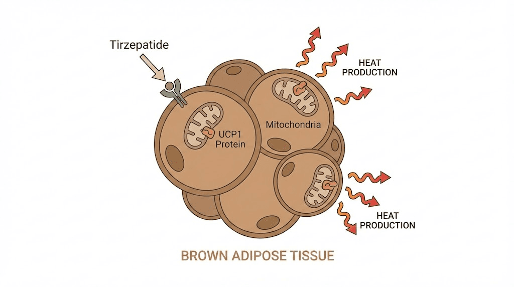 How tirzepatide activates brown adipose tissue and UCP1 thermogenesis