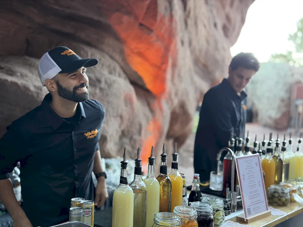 Bartenders working an event
