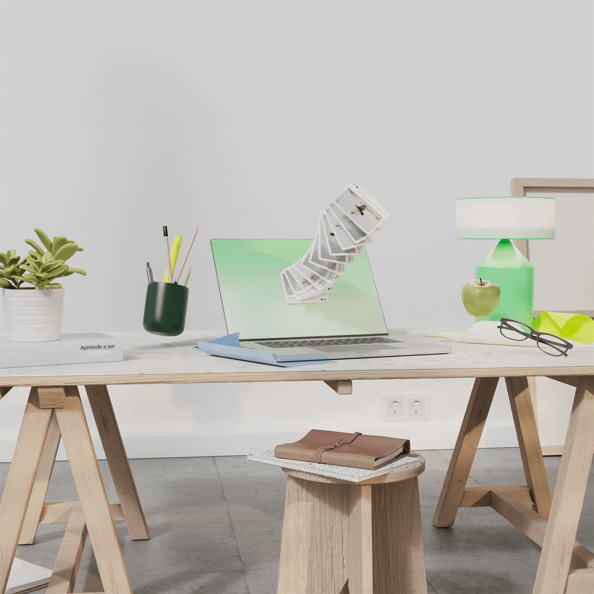 CGI visual for EsteSchool's design learning experience by Este Studio

