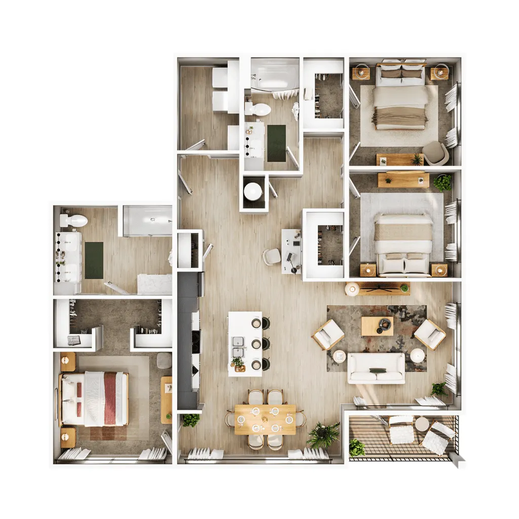 The Origin Floorplan With Furniture