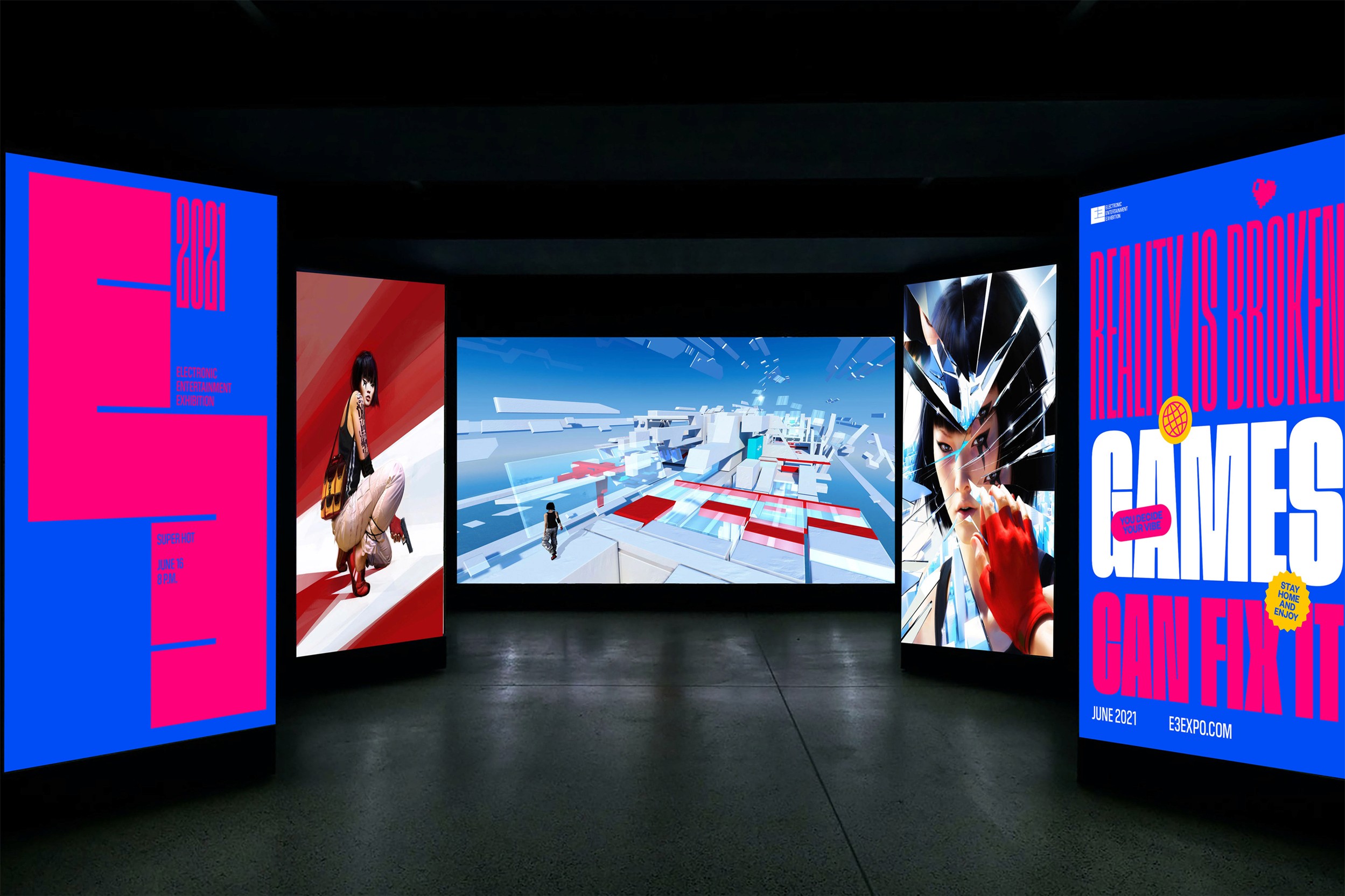 Streetside billboard with flyposters of the Batch.Works brand and illustrations