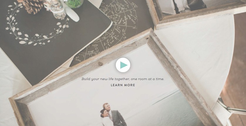 A picture showing some photos with wooden borders, representing a couple of people.