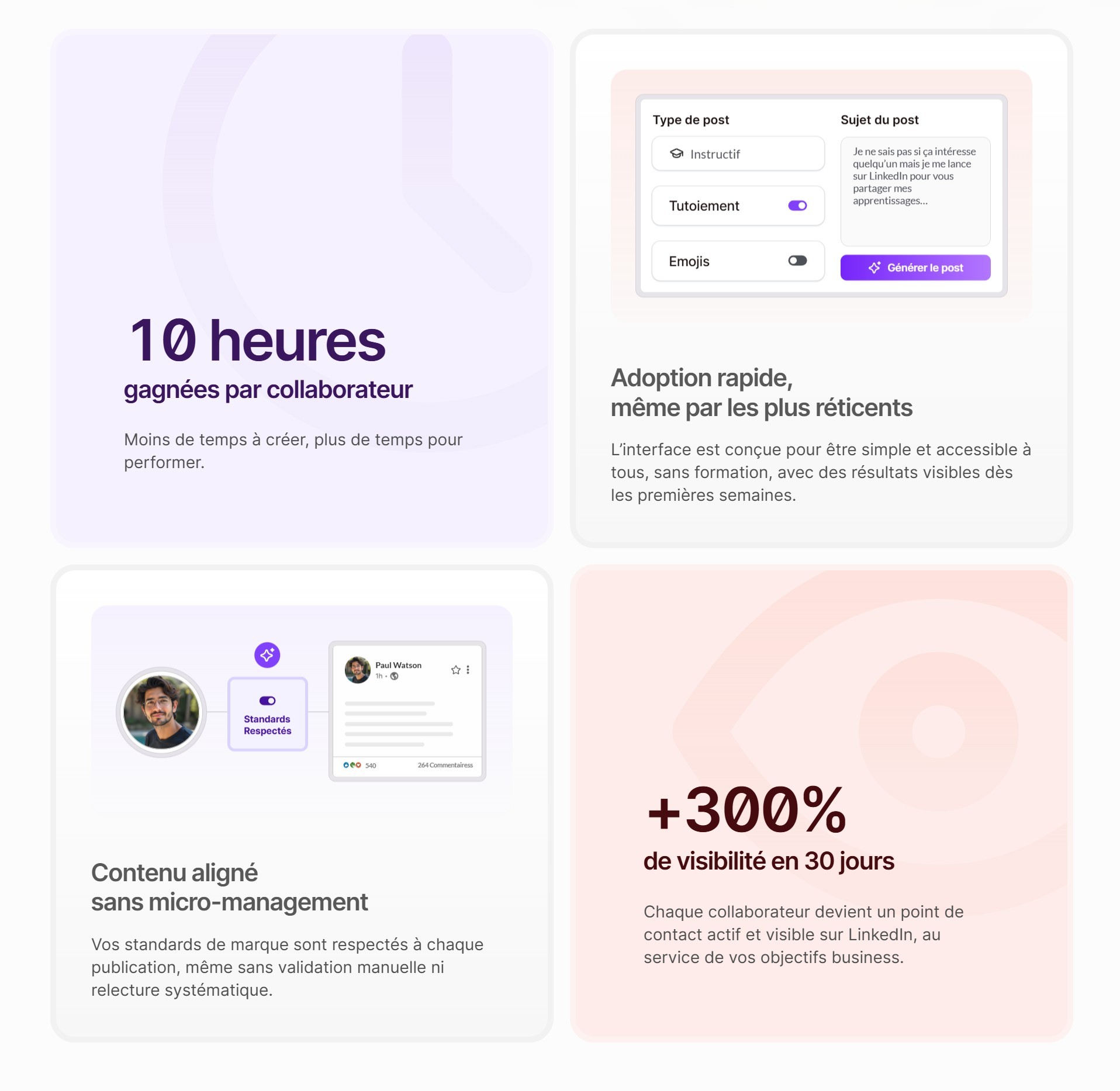 sections bento landing page magicpost