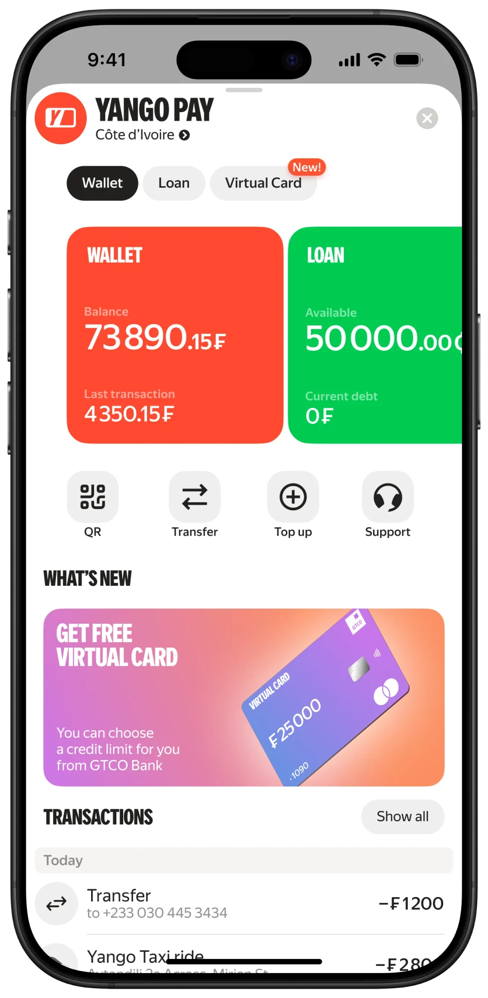 Yango Pay Screen