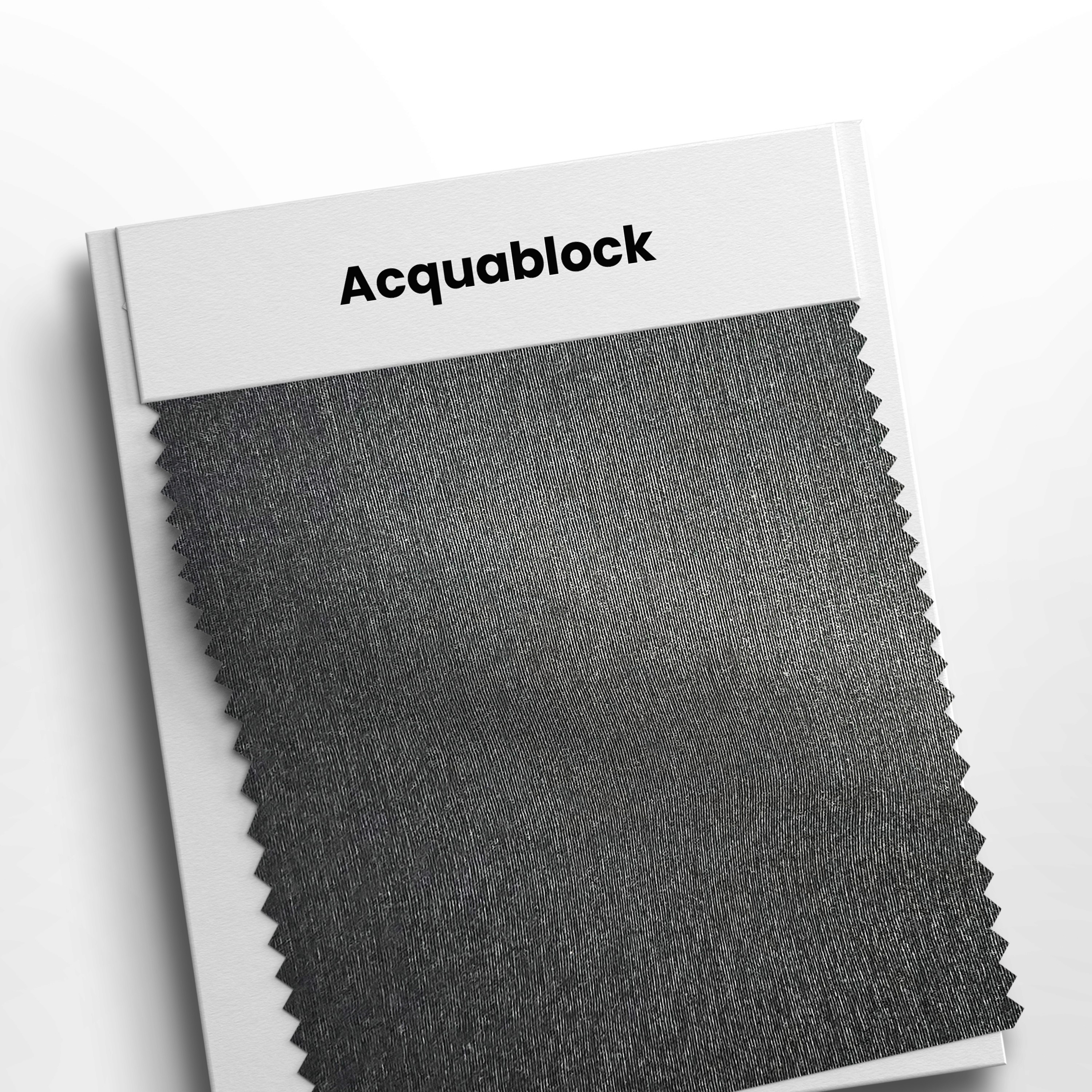 mostruário com tecido acquablock preto