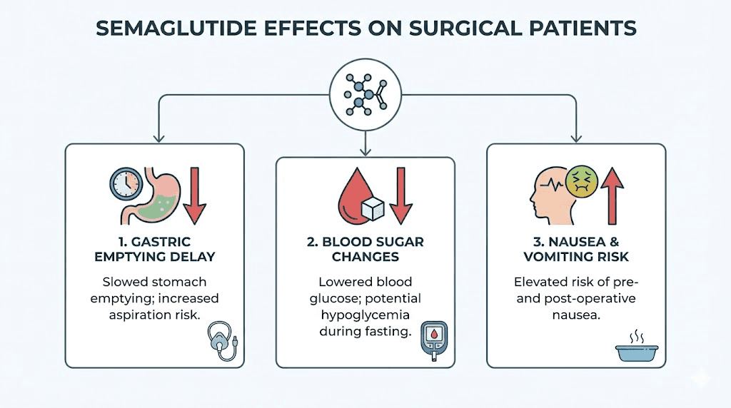 How semaglutide affects the body before and after surgery diagram