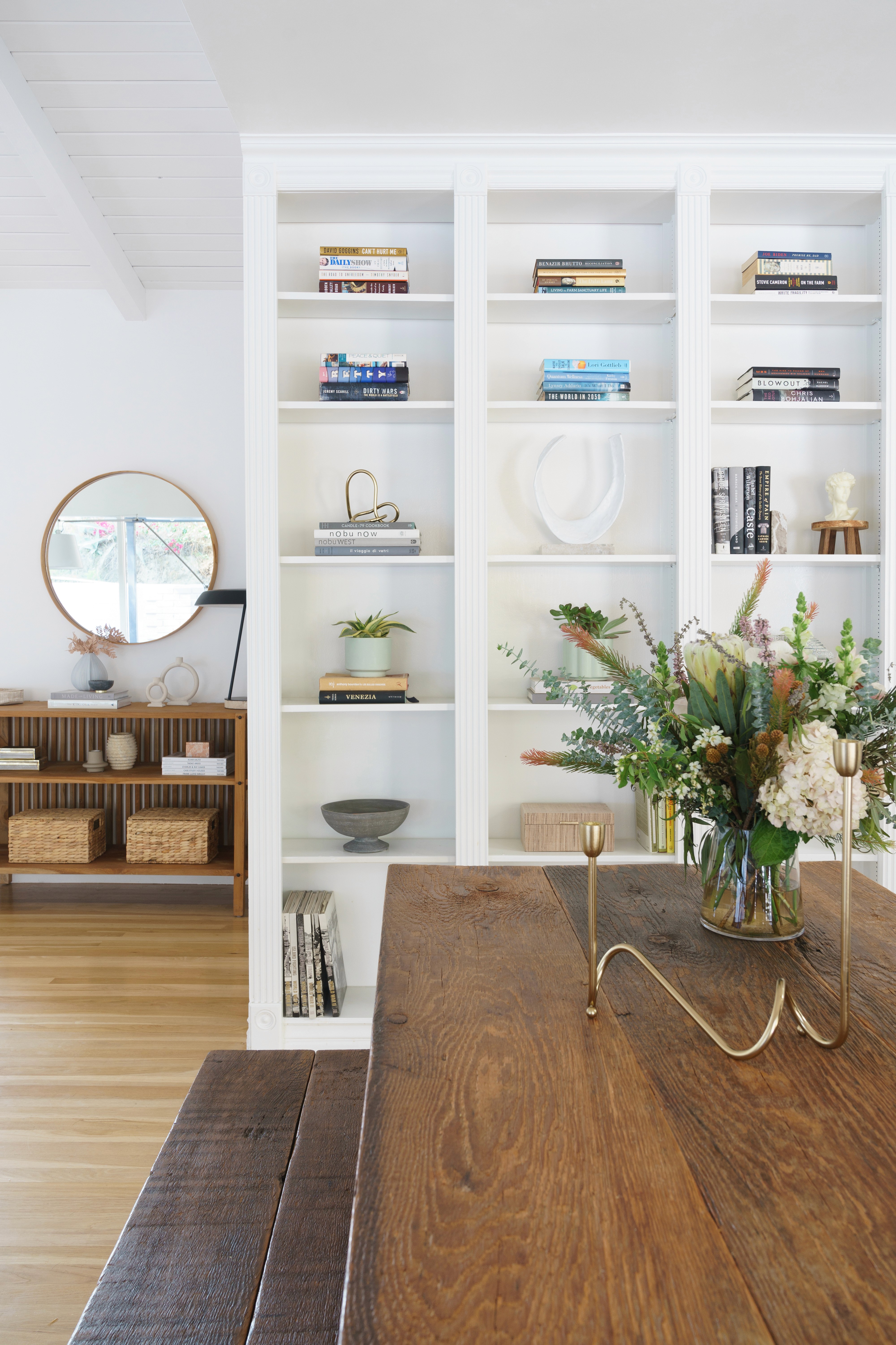 Mid-century living room refresh with a blend of classic design and contemporary comfort  by Ventura & Los Angeles interior designer Jubilee Interiors