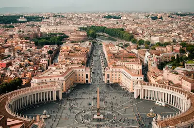 Vista aerea di Piazza San Pietro in Vaticano