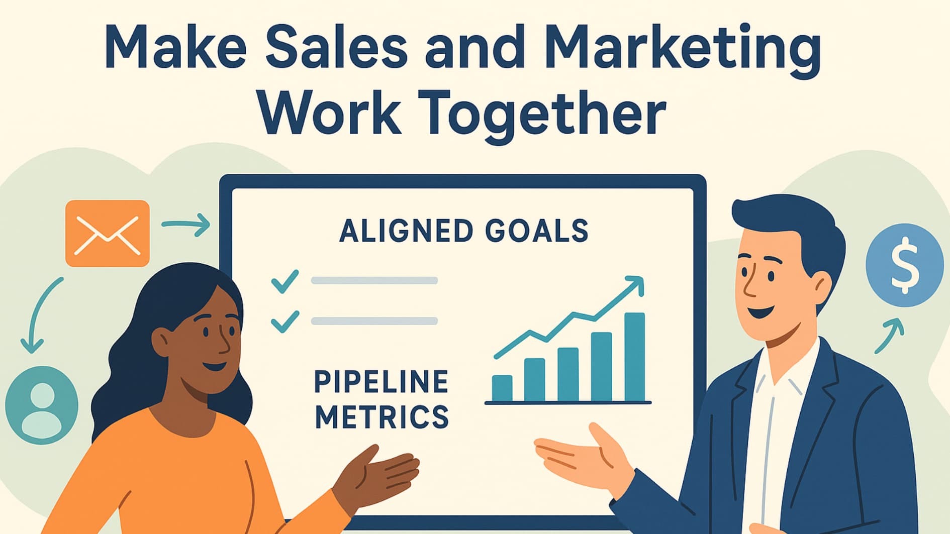 Sales and marketing teams collaborating to increase sales pipeline velocity together.