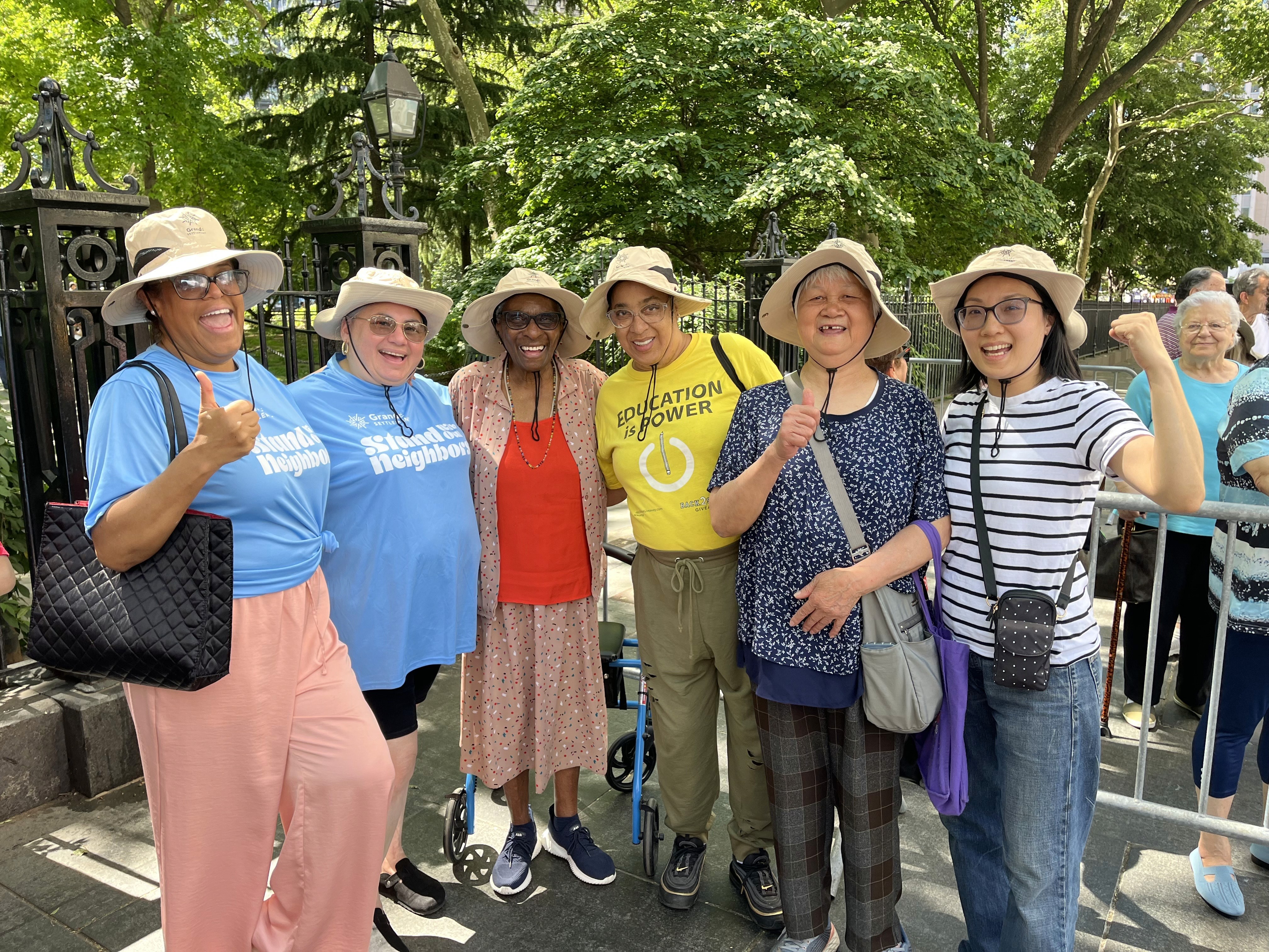 Seniors and Grand Street staff at an Aging Advocacy Day rally