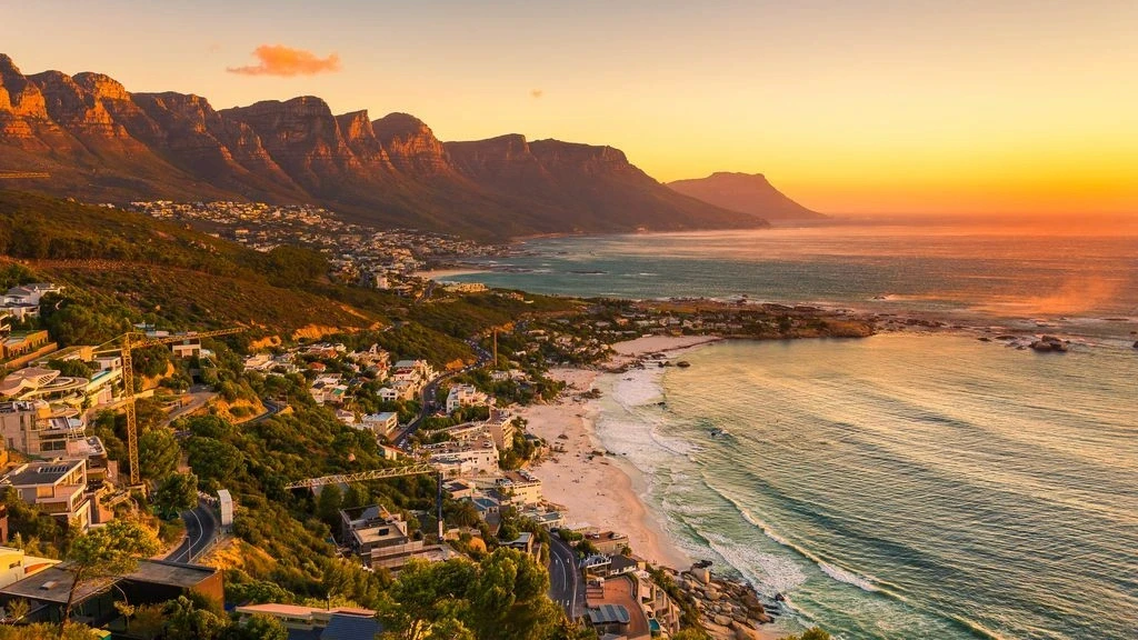 Cape Town coastline at sunset