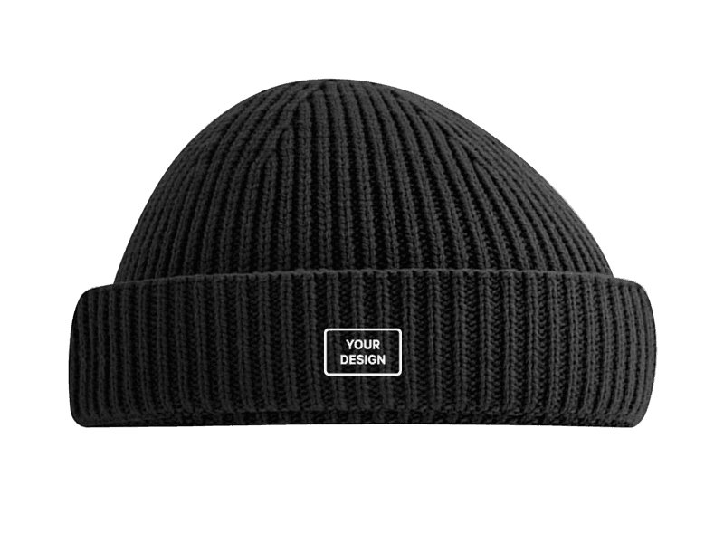 Stylish harbour rib beanie with company logo for corporate gifting