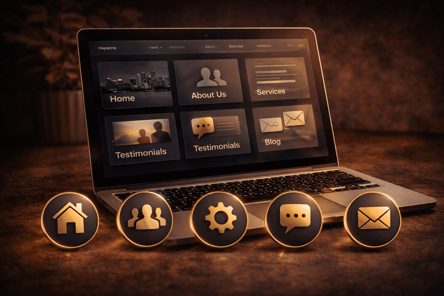 Close-up of lush, dark green leaves, some glossy and wet, against a muted background.