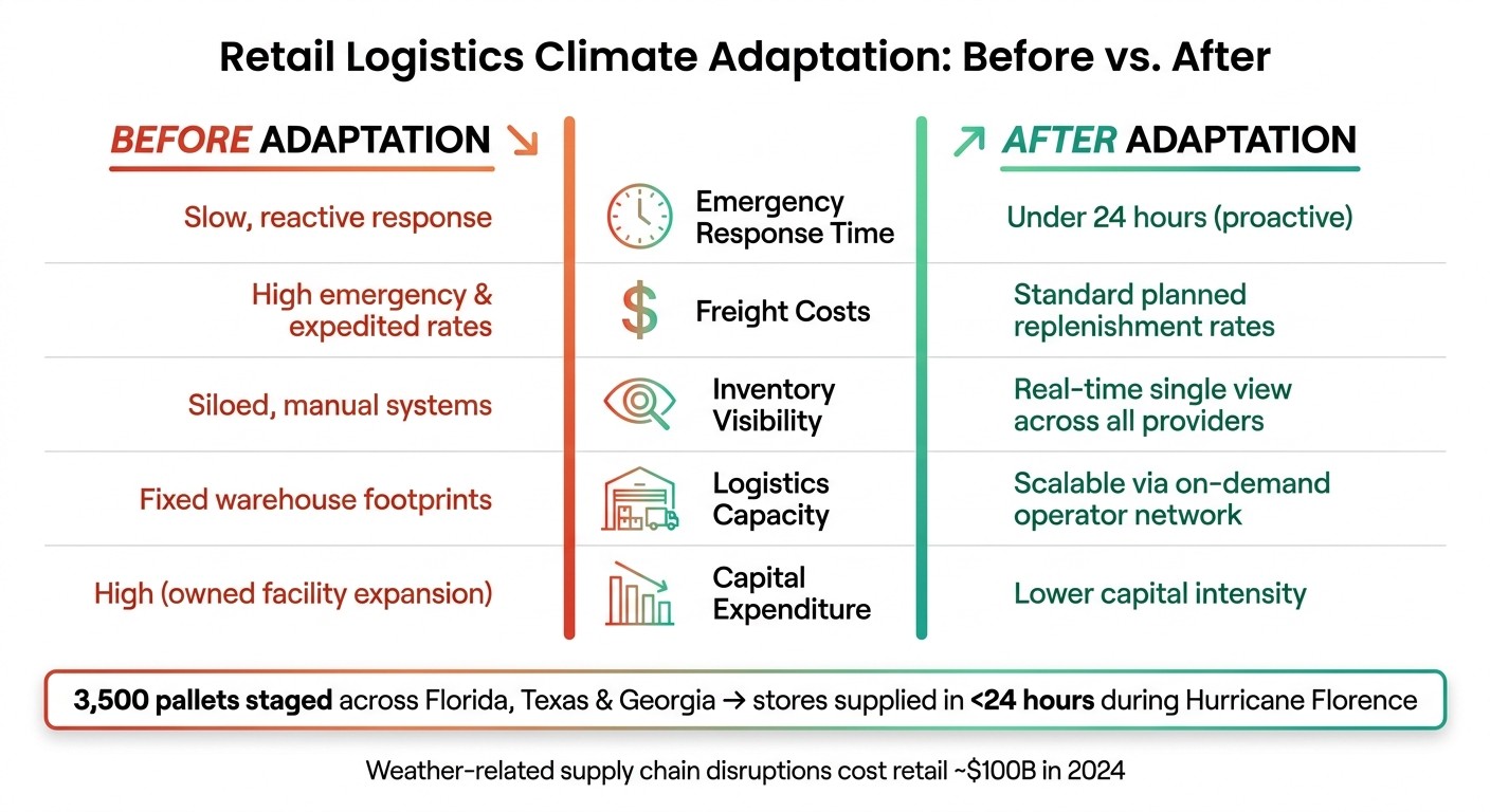 Retail Logistics Climate Adaptation: Before vs. After