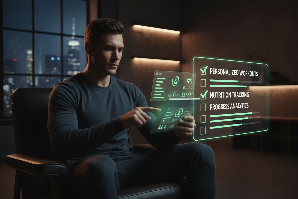 Comparing fitness apps on a tablet