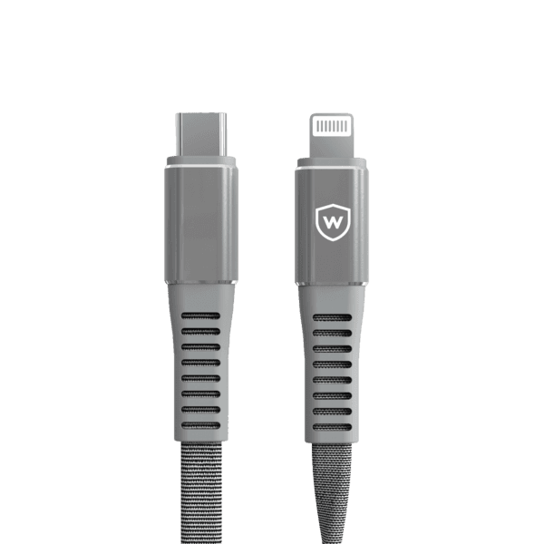 Watti Kaista Lighting to USB-C kaapeli -Harmaa