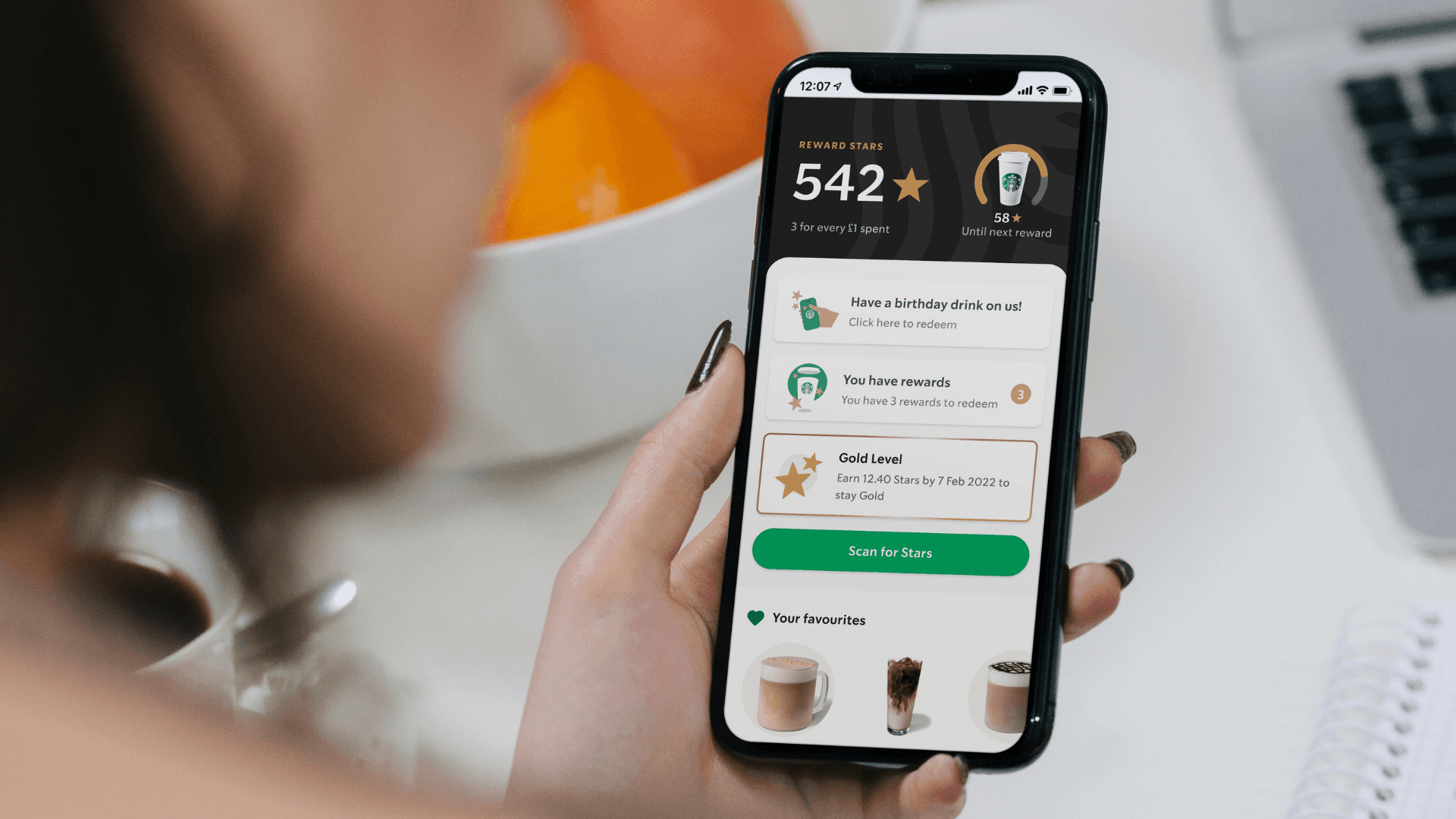 Starbucks app on mobile