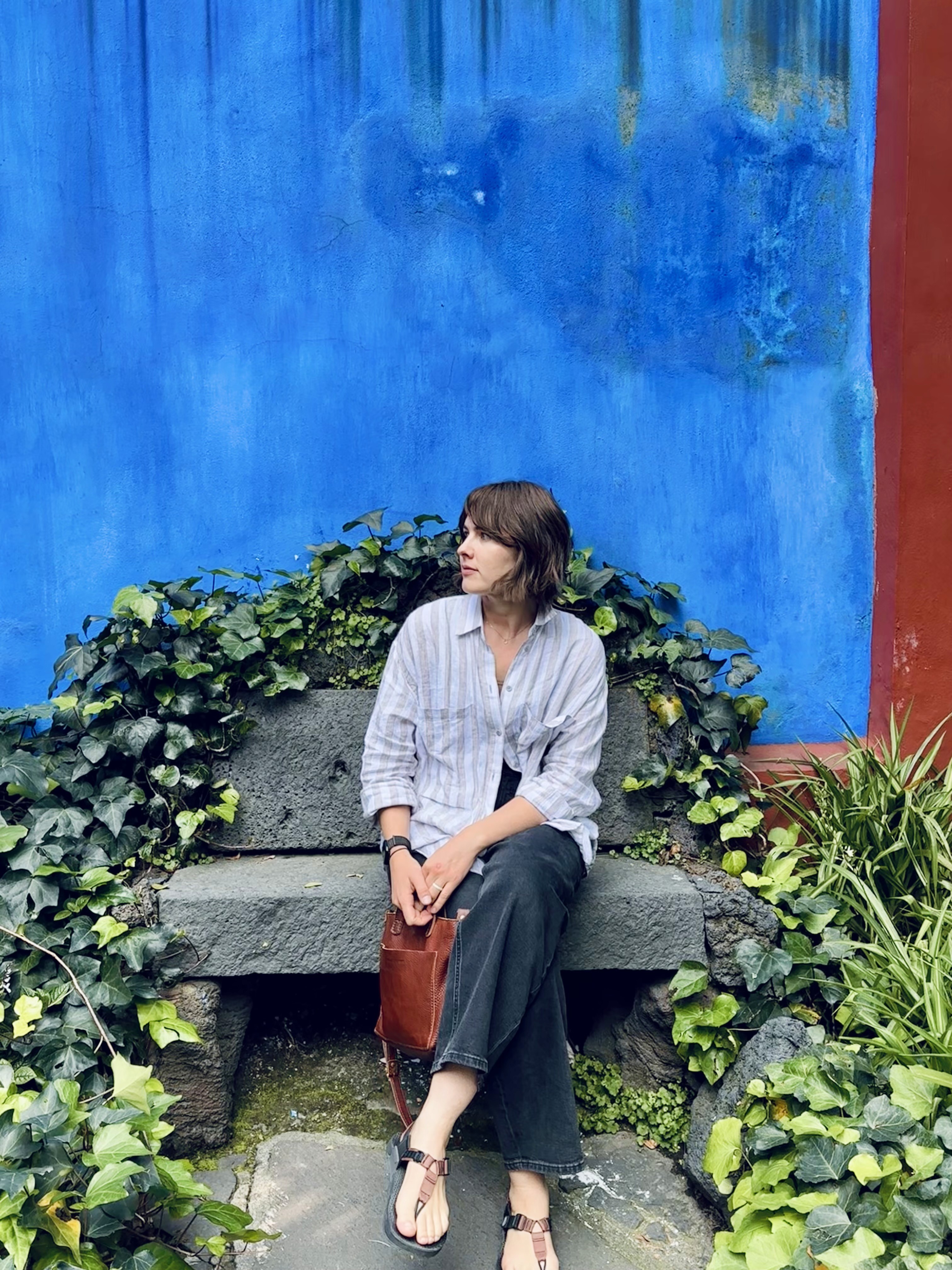 Creative woman working on a tablet in a modern studio setting