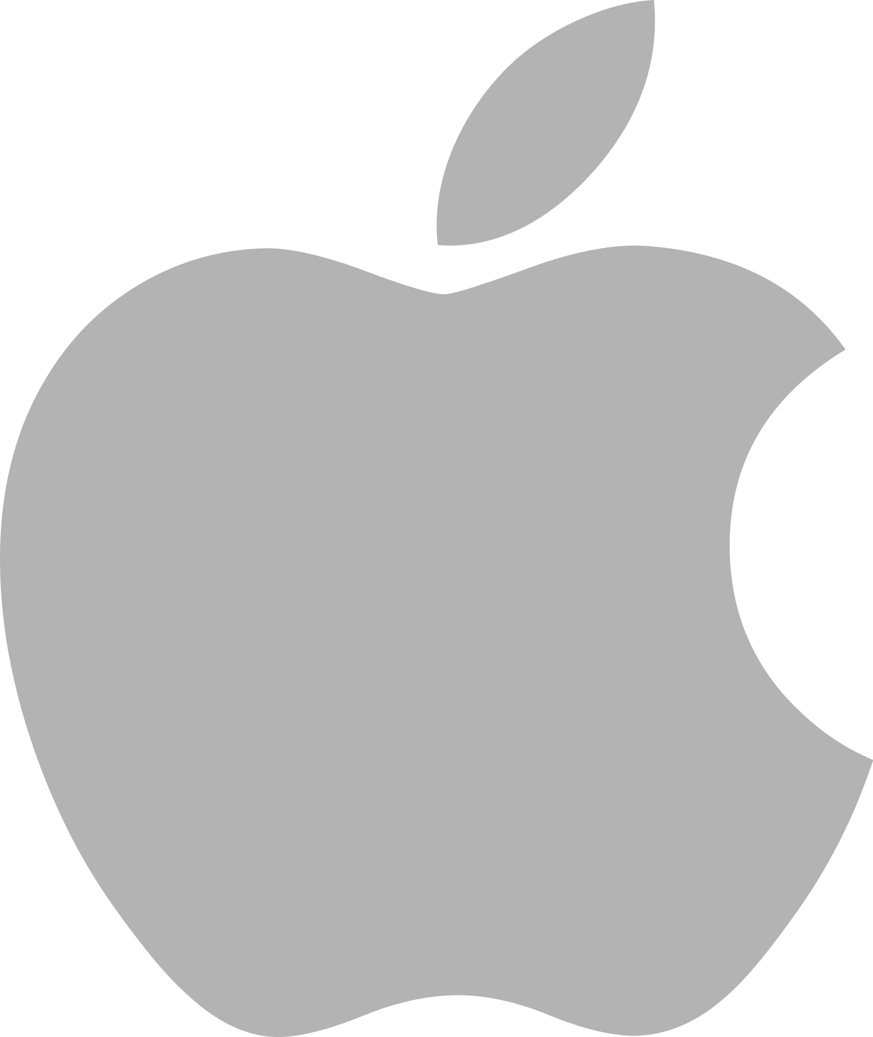 Gray Apple logo on a subtle gradient background, representing technology and innovation.