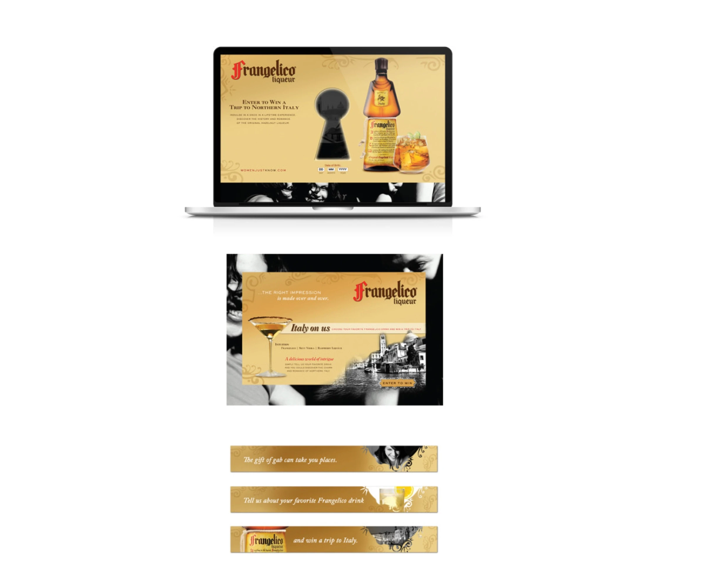Frangelico landing page and social ads