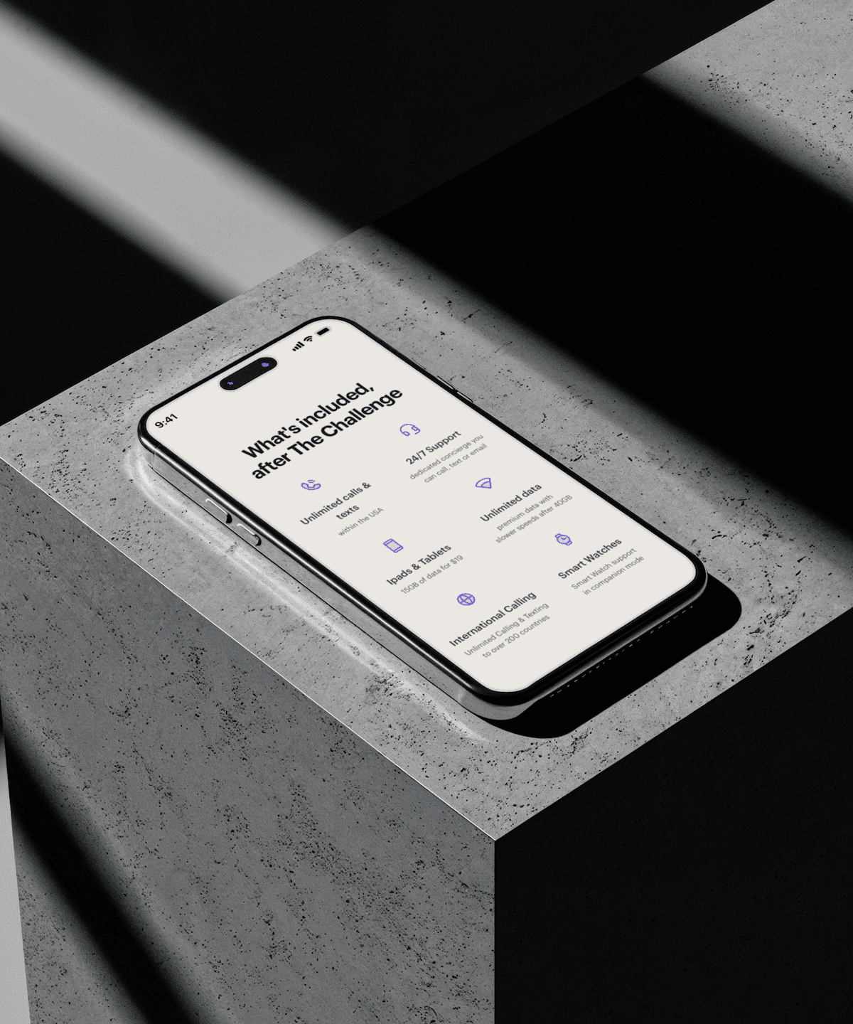 iPhone on concrete surface displaying Really plan features — Really case study by Boldway Studio