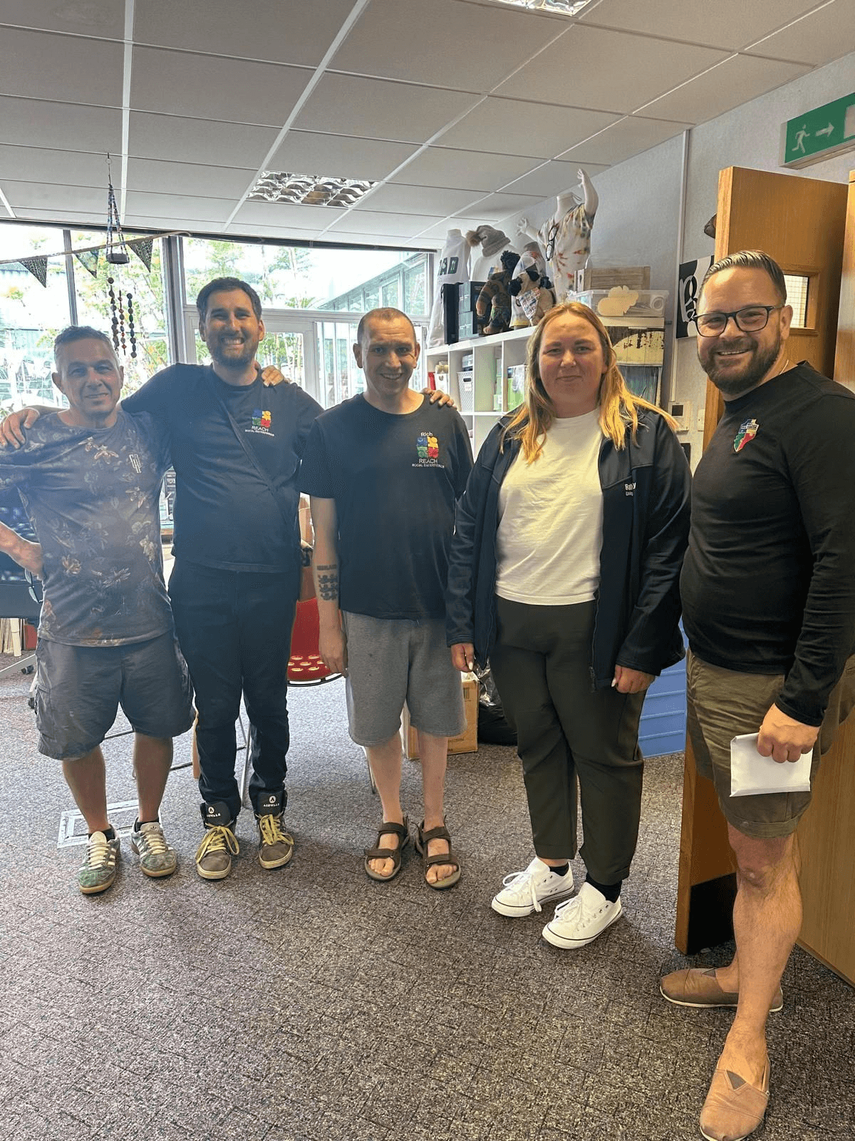 Two men greeting with hand