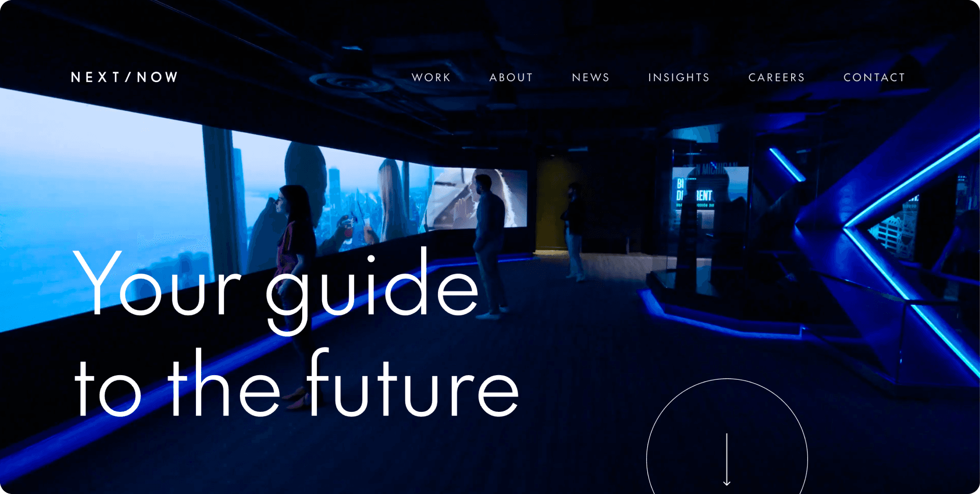 Next/Now Website Home Page.