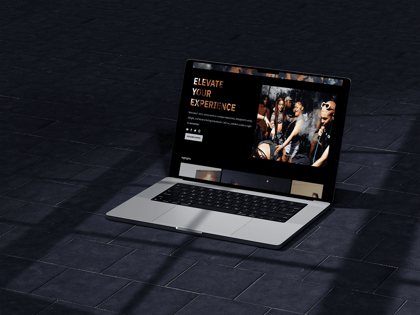 black diamond website mockup